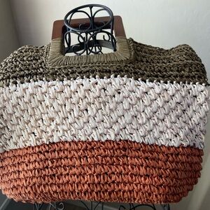 Sasha and Sofi Straw Woven Tote Bag